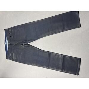 7 For All Mankind Jeans Mens 34x30 The Straight Black Waxed Denim